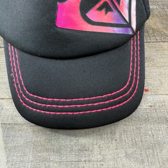 Roxy Hat Womens Black Pink Snapback Trucker Cap Pink Foam Small Adjustable - Picture 6 of 14